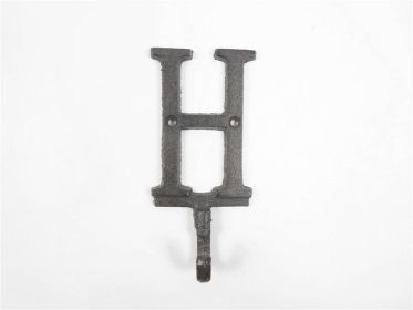 Cast Iron Letter H Alphabet Wall Hook 6""
