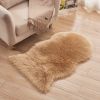 1pc Fluffy Imitation Wool Area Rug, Suede Fleece Bottom Long Imitation Wool Rug, Acrylic 80% Polyester 20%, 23.62*35.43inch, Living Room Bedroom Rug