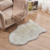 1pc Fluffy Imitation Wool Area Rug, Suede Fleece Bottom Long Imitation Wool Rug, Acrylic 80% Polyester 20%, 23.62*35.43inch, Living Room Bedroom Rug
