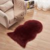 1pc Fluffy Imitation Wool Area Rug, Suede Fleece Bottom Long Imitation Wool Rug, Acrylic 80% Polyester 20%, 23.62*35.43inch, Living Room Bedroom Rug