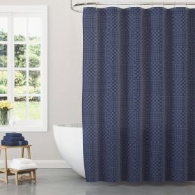 Matelasse Fabric Shower Curtain 72" x 72" (Color: Nightshade Blue)
