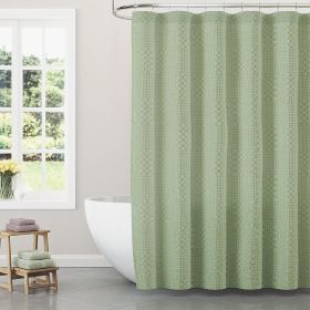 Matelasse Fabric Shower Curtain 72" x 72" (Color: Sage)