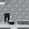 12Pcs Peel And Stick Grain Wallpaper Water resistant Oil-Proof Wall Tiles Stick On Kitchen Backsplash Light Gray Bathroom Decor And Accessories Low Co