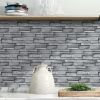 12Pcs Peel And Stick Grain Wallpaper Water resistant Oil-Proof Wall Tiles Stick On Kitchen Backsplash Light Gray Bathroom Decor And Accessories Low Co