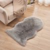 1pc Fluffy Imitation Wool Area Rug, Suede Fleece Bottom Long Imitation Wool Rug, Acrylic 80% Polyester 20%, 23.62*35.43inch, Living Room Bedroom Rug