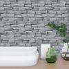 12Pcs Peel And Stick Grain Wallpaper Water resistant Oil-Proof Wall Tiles Stick On Kitchen Backsplash Light Gray Bathroom Decor And Accessories Low Co
